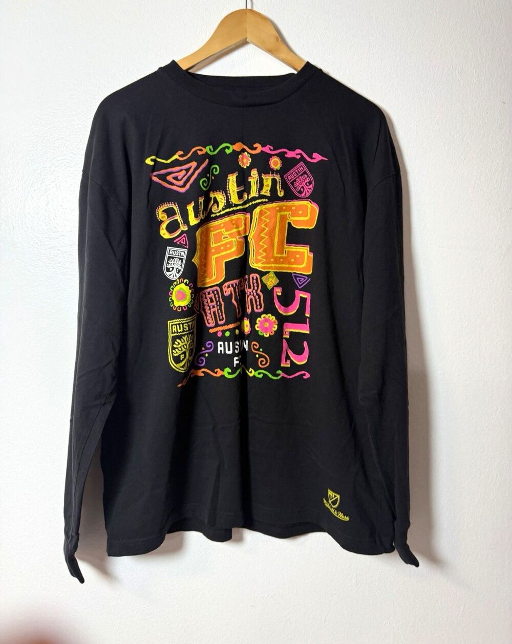 Mitchell & Ness Austin FC Black Long Sleeve Shirt XL MLS Soccer